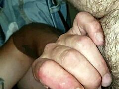 Raw gay blowjob in public outdoor spot