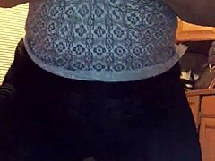 The wife with the big ass shakes her ass and shows her big tits while dancing