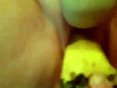 Fucking and gapping with fruit