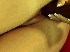 Lesbians enjoy toy play and cunnilingus