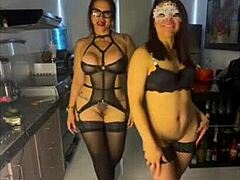 Latina milfs and lesbo action outdoors during Holy Week