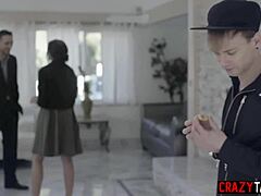 Submissive teen dominated by stranger