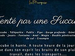 Public seduction in hot French dirty talk and action