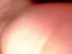 A beautiful woman with small bosom gives a blowjob and gets her vagina filled