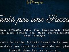 Public seduction in hot French dirty talk and action
