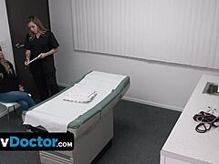 Pervdoctor Babe Fingered and Fucked by Doctor and Nurse During Exam
