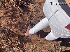 Ex-Girlfriend Fucked Rough in Jungle Alone