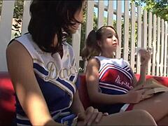 Two Lesbian Cheerleaders Lick Hairy Pussy Raw