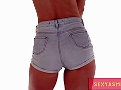 Sexy Tight Jean Shorts Shake That Ass in ASMR