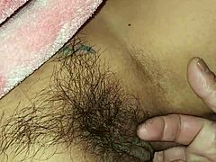 Wife's hairy beaver gets intense attention from brunette