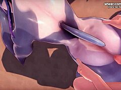 Horny Anime Mermaid with Big Boobs Gives Blowjob and Pussy Creampie