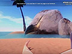 Horny Anime Mermaid with Big Boobs Gives Blowjob and Pussy Creampie