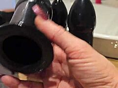 large sextoy stretches redhead slut in solo anal fuck session