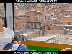 Colombian BBW Group Removes Sweaty Shoes and Socks on Medellin Cableway Part 1