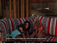 Exploring her big tits and shaved pussy in sandstorm part 4 gameplay.