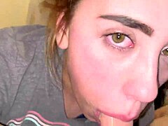 Begging for rough face fucking with sloppy blowjob action