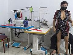 Latina Milf Seduces Hard in Sewing Workshop Session