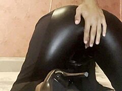 Dominant Latex Babe Fucked Hard with Ass Cumshot