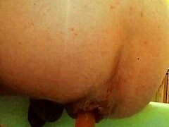 feeling intense pleasure from anal smashing after fisting with spit as lube