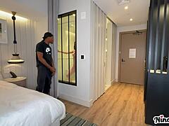Horny Milf Nina Dolci Busted The Bellboy Slow Stroking