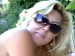 sexy blonde milf sucking a giant cock