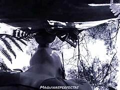 Bluee Gives OUTDOOR BLOWJOB with DEEP THROAT