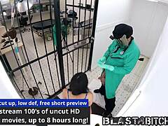 Blaire Celeste sucks dick and gets her pussy blasted with cum in a wild hospital scene.