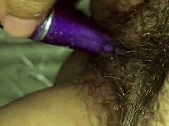 part one of bbw drilling her hairy pussy with toy