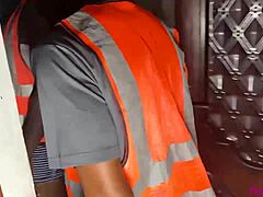 Ebony Pays Engineers with Wet Pussy