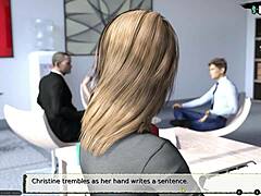 Christiny the babysitter leaves the apartment after a steamy 3D game
