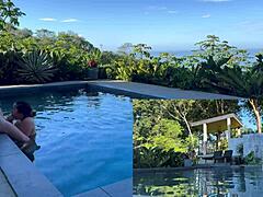 Outdoor Anal and Blowjob with Exotic Girlfriend in Costa Rica. Poolside Action Gets Rough!