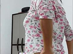 Milf's stunning ass sways while dancing with big nipples