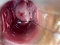 pulsating orgasm ripples through her vagina during an intense solo session with a speculum.