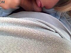 Public Car Blowjob with Cum Swallow in France