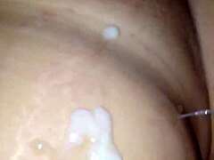 whoa, huge cum load all over pregnant belly!