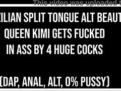 brazilian alt beauty kimi takes huge cocks in rough anal dap