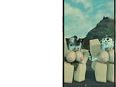 Cute Military Girl And Cow Girl Dancing In Roblox