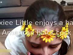 Pixiee Little 18+ ENJOYS DELICIOUS AMERICAN BLACK COCK