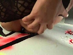 Police woman in uniform takes on gloryhole with wet european pussy in passionate costume scene