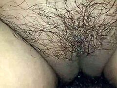 Hairy mature woman spreads legs for intense ass licking and rimjob on her fat milf beaver