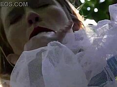 Watch This Blonde Squirt While Fingering Herself on the Tree!