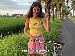 I Thanked a Stranger with My Tight Pussy for Bike Help! He Left a Hot Creampie as a Bonus.