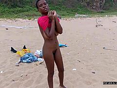 beach sex vacation turns wild with ebony couple on holiday at sandy shores