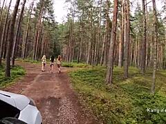 Three Lesbians Picked Up in Forest Start Masturbating for My Camera