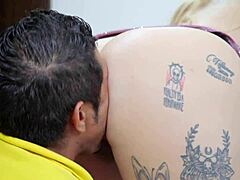 Discover the delivery guy banging his wife hard.