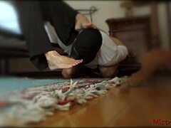 Mistress commands her submissive to worship in intense femdom session. Feet and humiliation drive the fetish play.