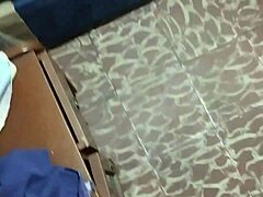 Spying on Maid Changing Clothes Turns into Quick Bedroom Action