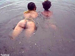 when two tribal lesbians bathe together in the village river, secrets unfold in the open water