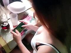 Chubby blonde amateur sucks husband's cock in homemade video