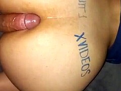 Bold pawg rides oiled big ass in latina cowgirl anal action with intense assfucking